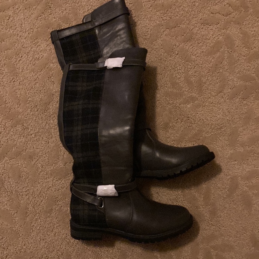 NWOT Zenith Patterned Grey Black High Riding Boot Womens Size 6 - Picture 5 of 8